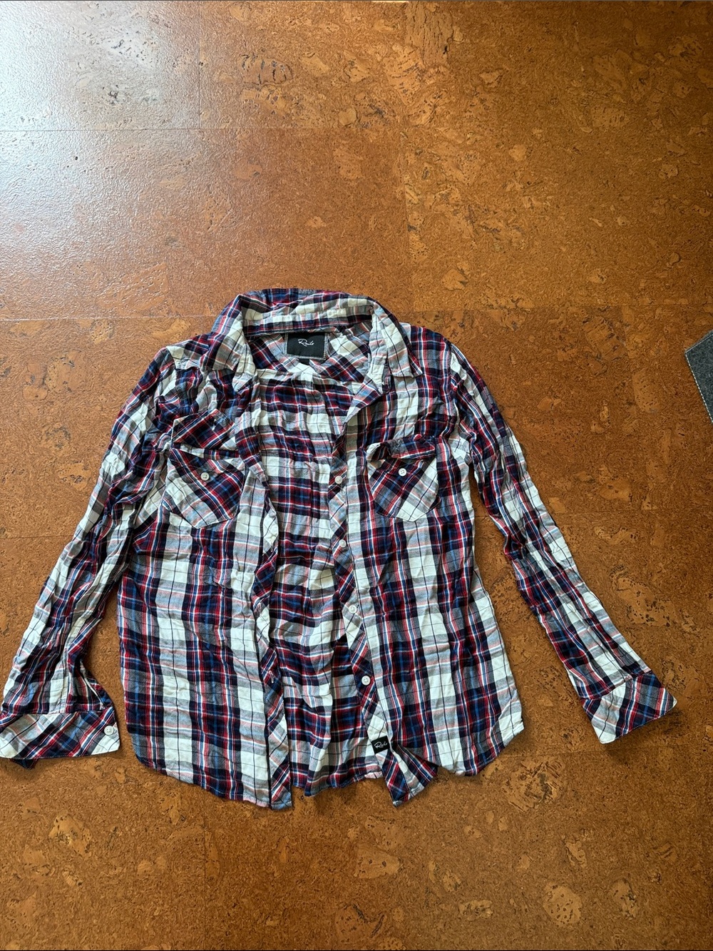 Rails Plaid Button-Down Shirt - Red, Navy & White